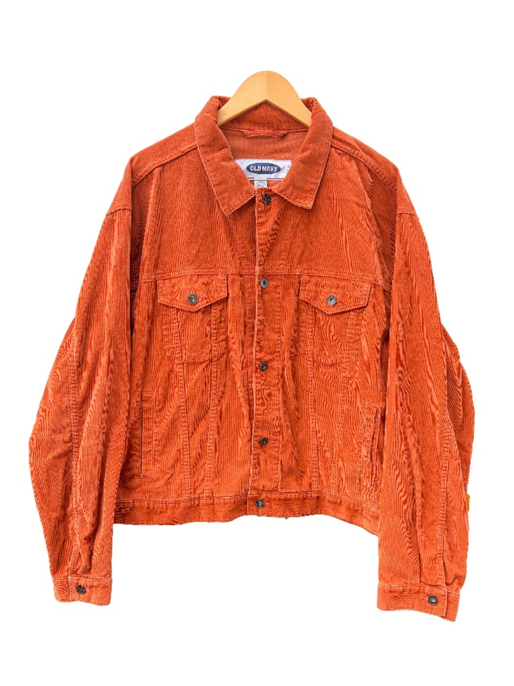 Old Navy Women's Burnt Orange Long Sleeve Corduroy Jacket XL Autumn Fall Pumpkin